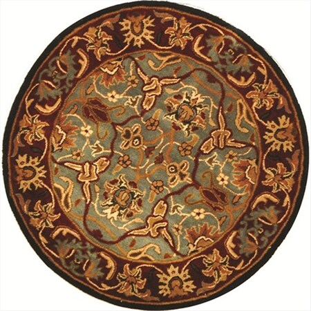 Safavieh 6 x 6 ft. Round- Traditional Heritage Light Blue And Red Hand Tufted Rug HG794A-6R